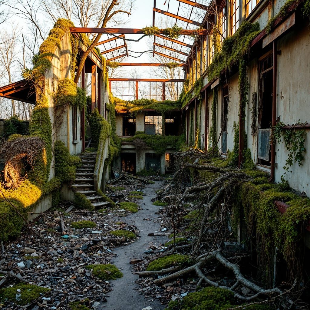 Apocalyptic Tourist Spot: Nature Reclaims Decaying Landmarks