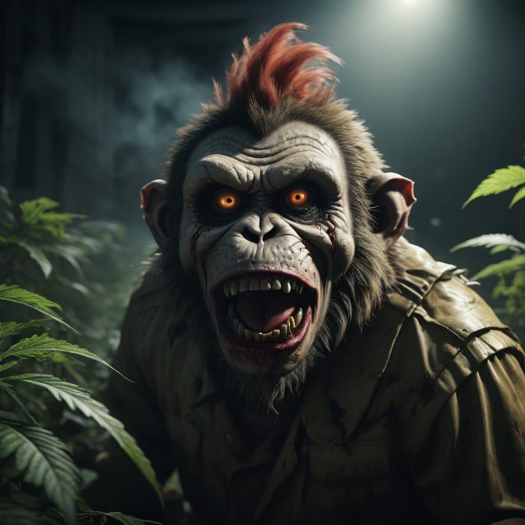 Hyper-Realistic Zombie Groundskeeper in Cinematic Horror Sty...