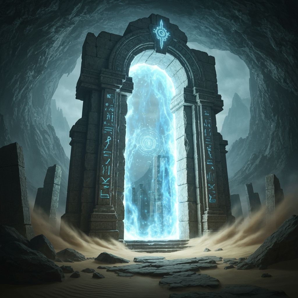 Ancient Stone Archway Portal in Forgotten Ruins
