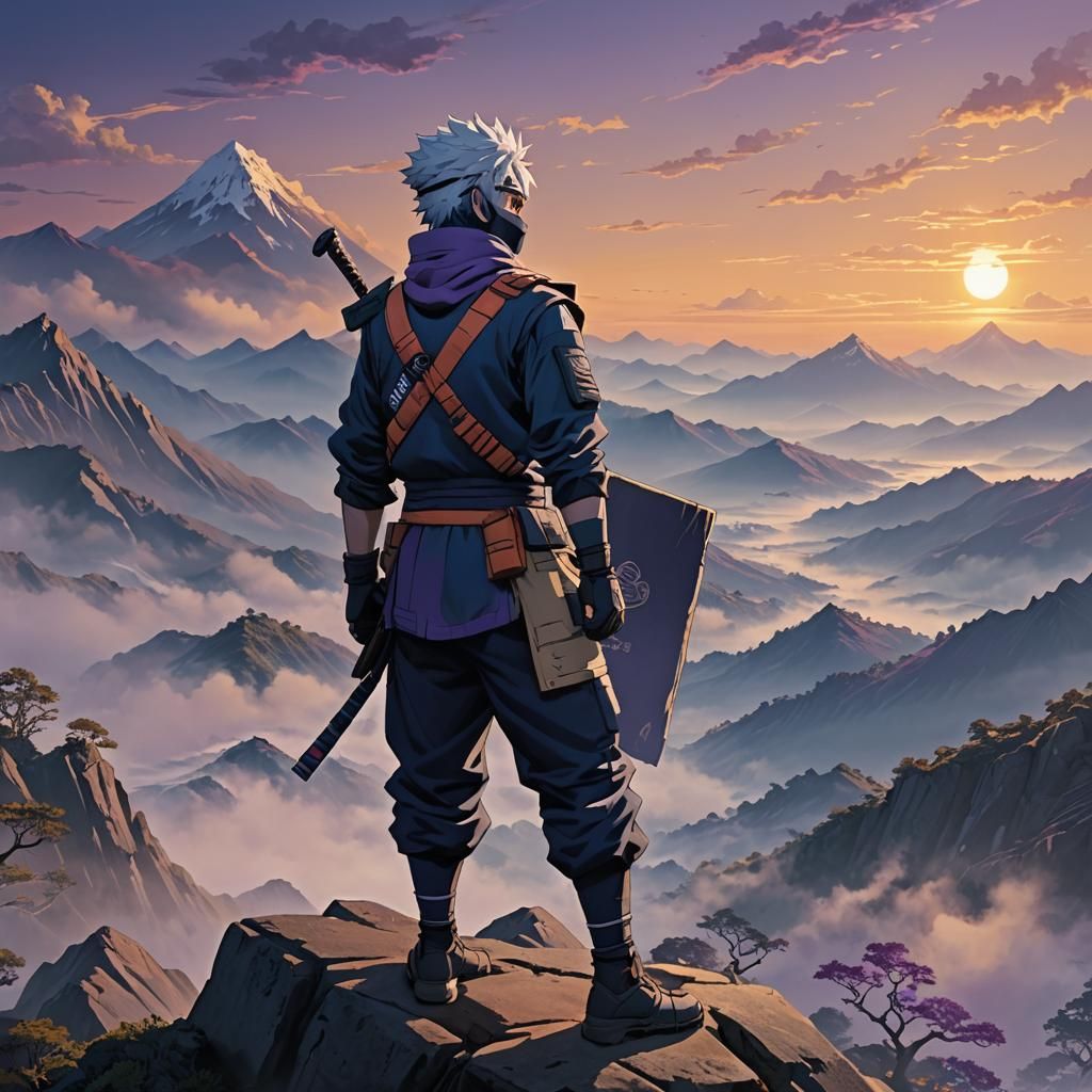 Kakashi Hatake on Misty Peak: Fantasy Concept Art
