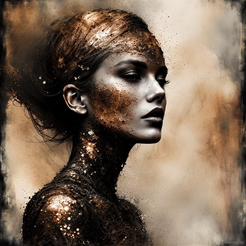 Surreal Portrait of a Dazzling Beauty in Dark, Gritty Style