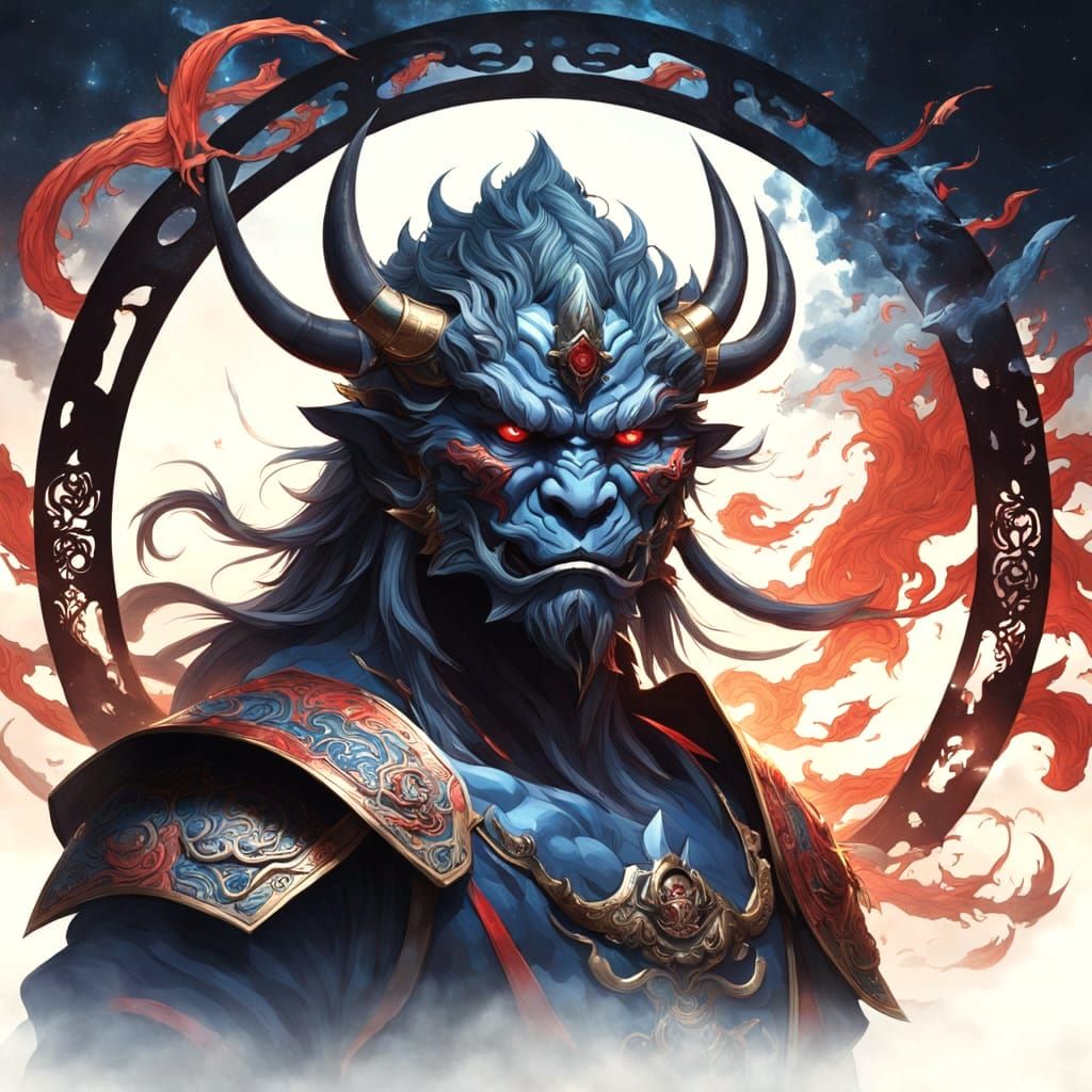 Breathtaking Anime Oni Figure in Perfect Yin Yang Balance