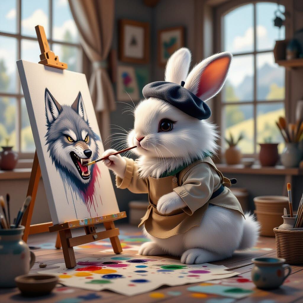 Rabbit Becomes Wolf As Art Masterpiece Unfolds