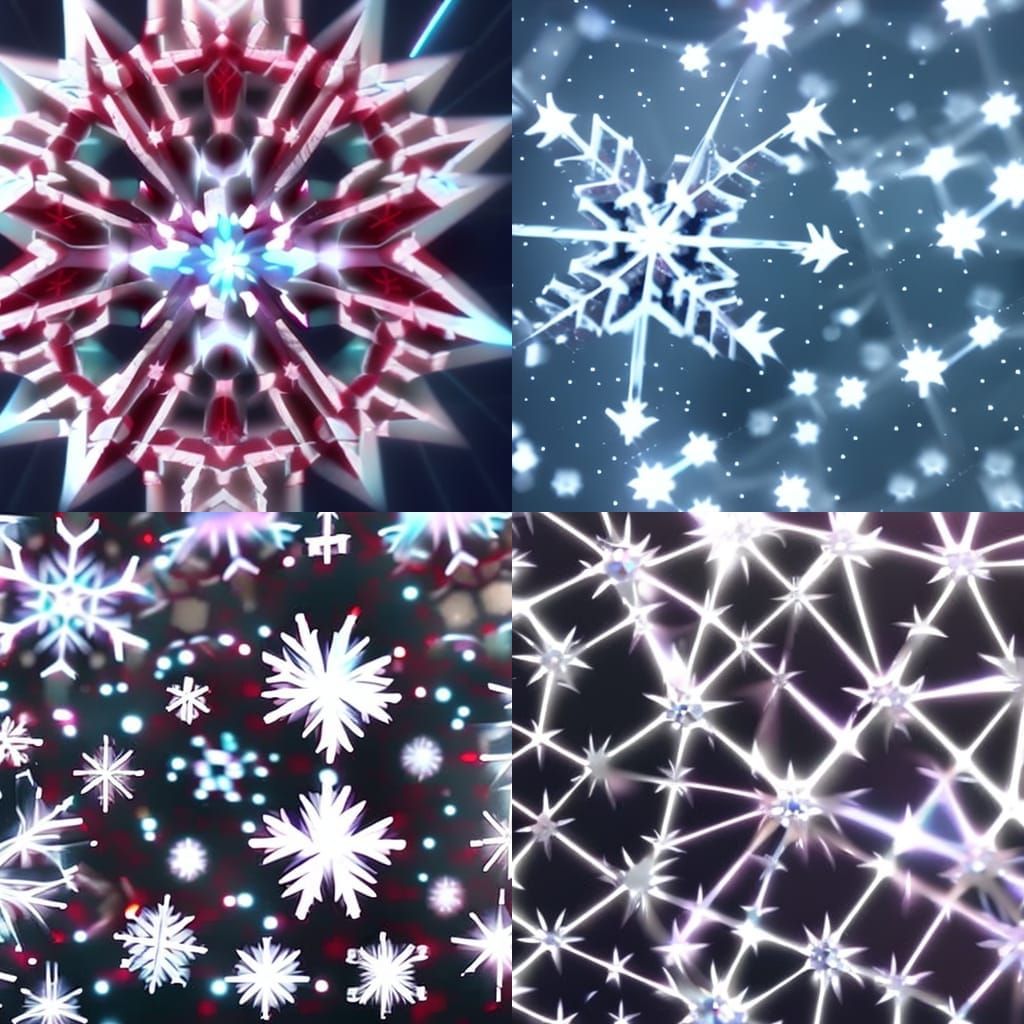 Hyperdetailed 3D Snowflakes with Gemstone Mosaic Effect