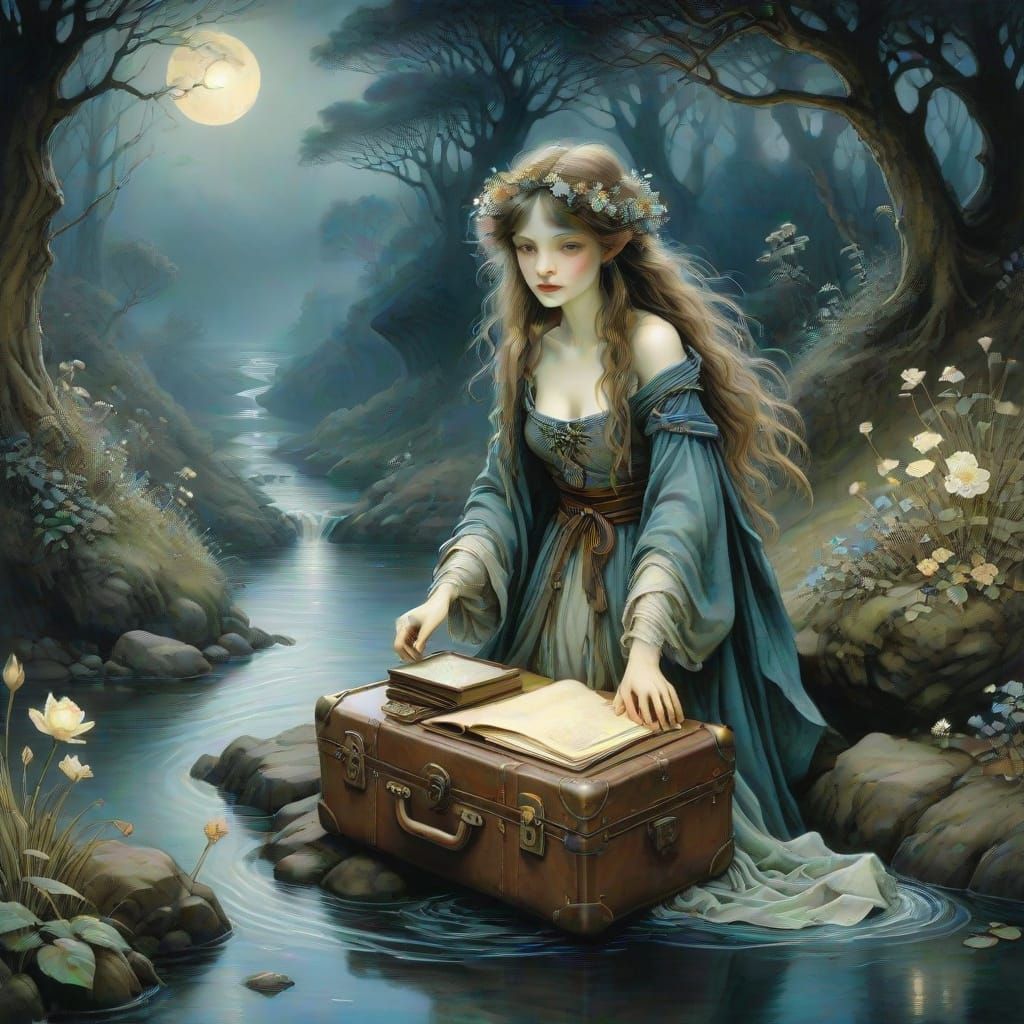 Mystical Lady in Enchanted Dreamscape