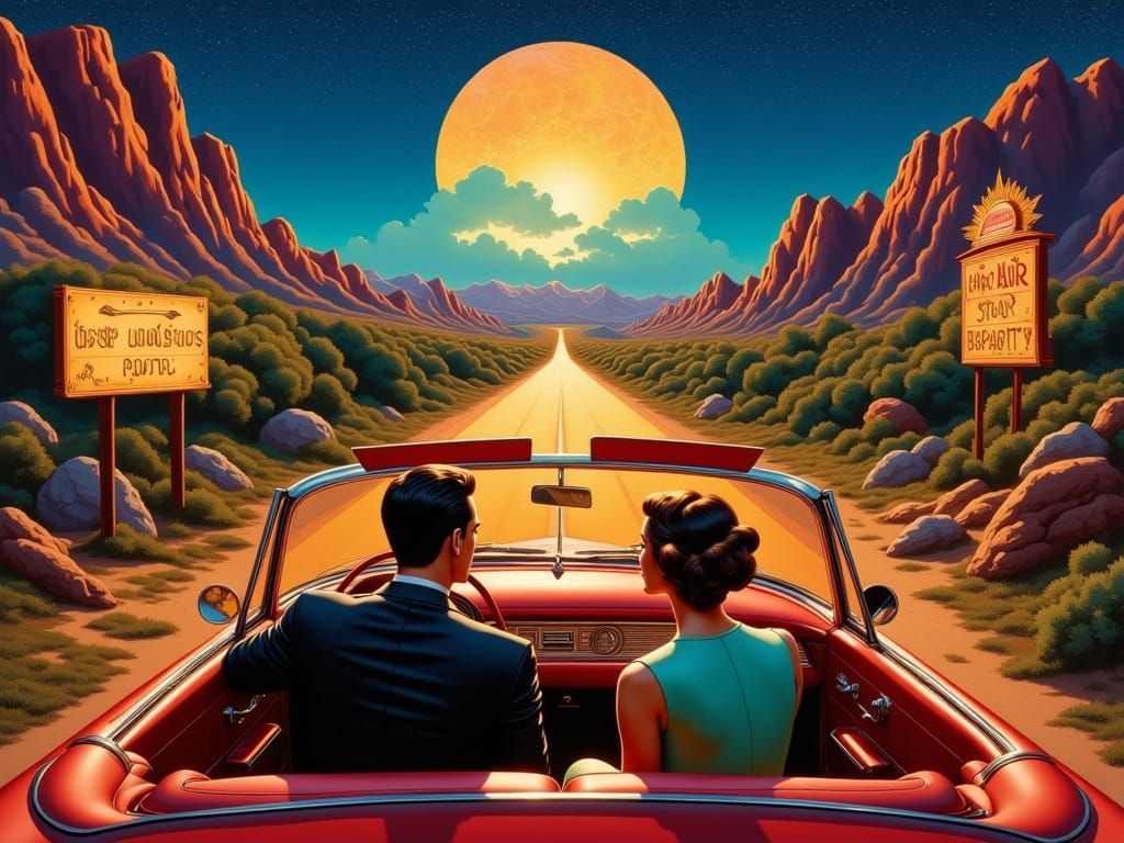 Timeless Romance in Retro-Chic Mixed Media