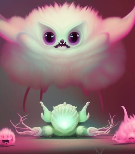 Adorable Spider in 3D Digital Art with Bioluminescence