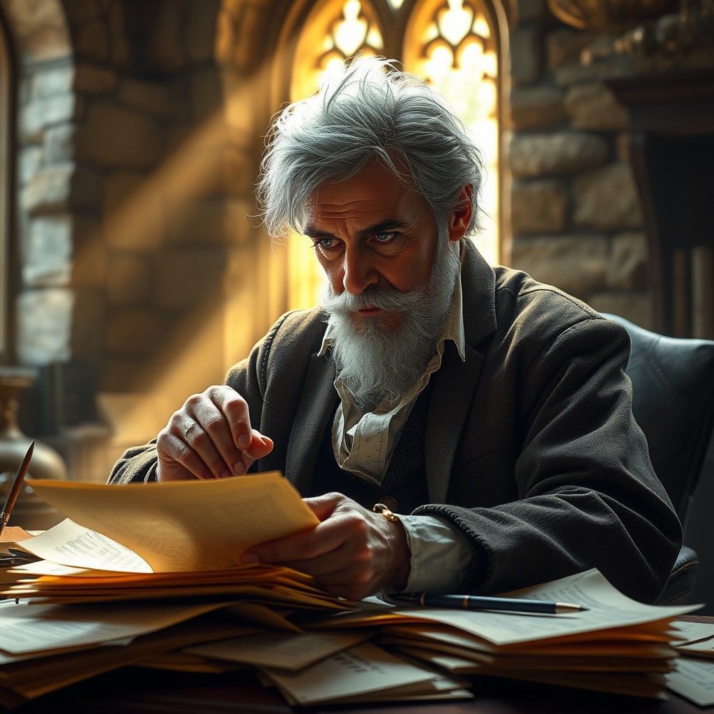 Polonius in Elsinore Castle Study, Fantasy Concept Art