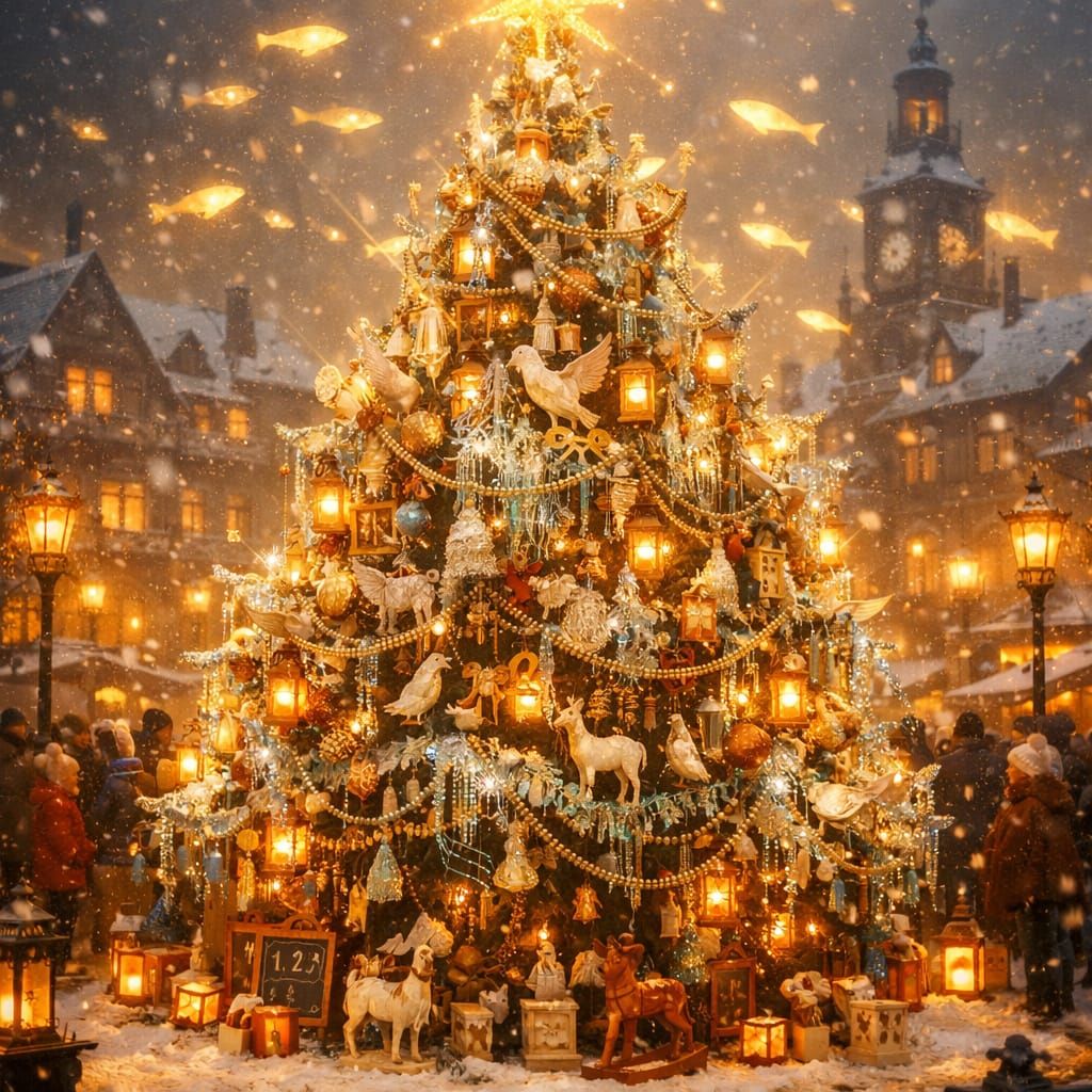 Magical Christmas Tree of Glass and Trinkets