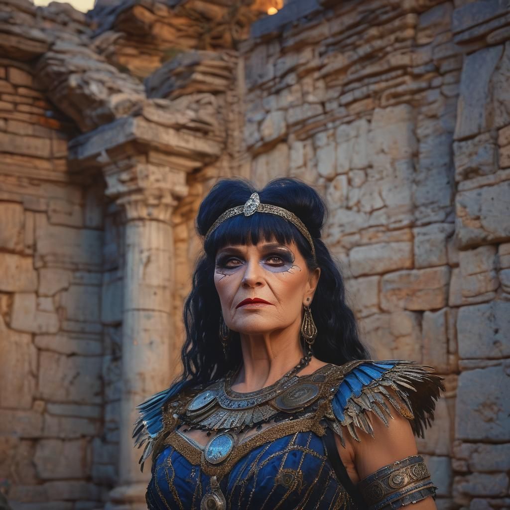 Xena Transvestite Portrait in Ancient Ruins