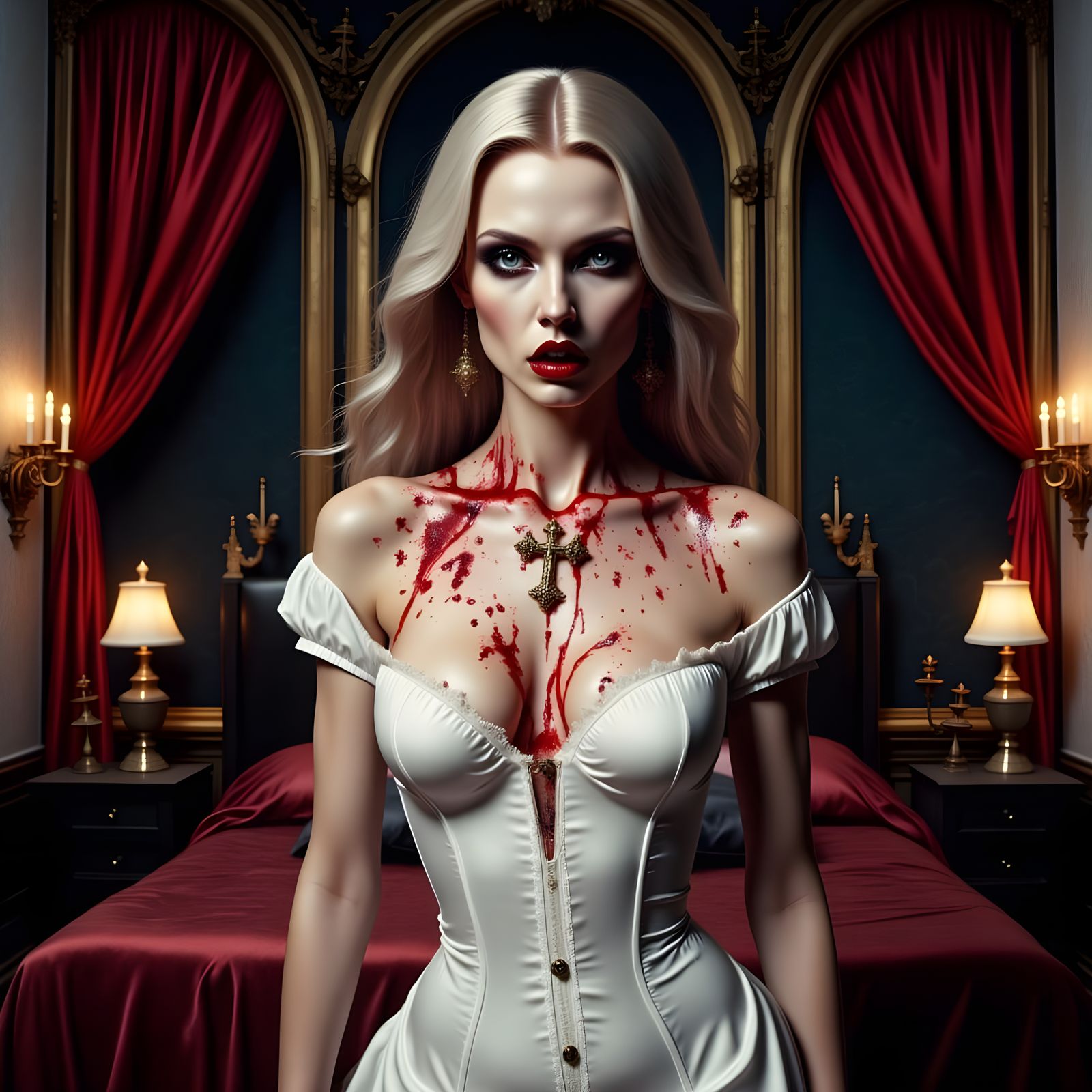 Vampire Scene in Pop Art Style