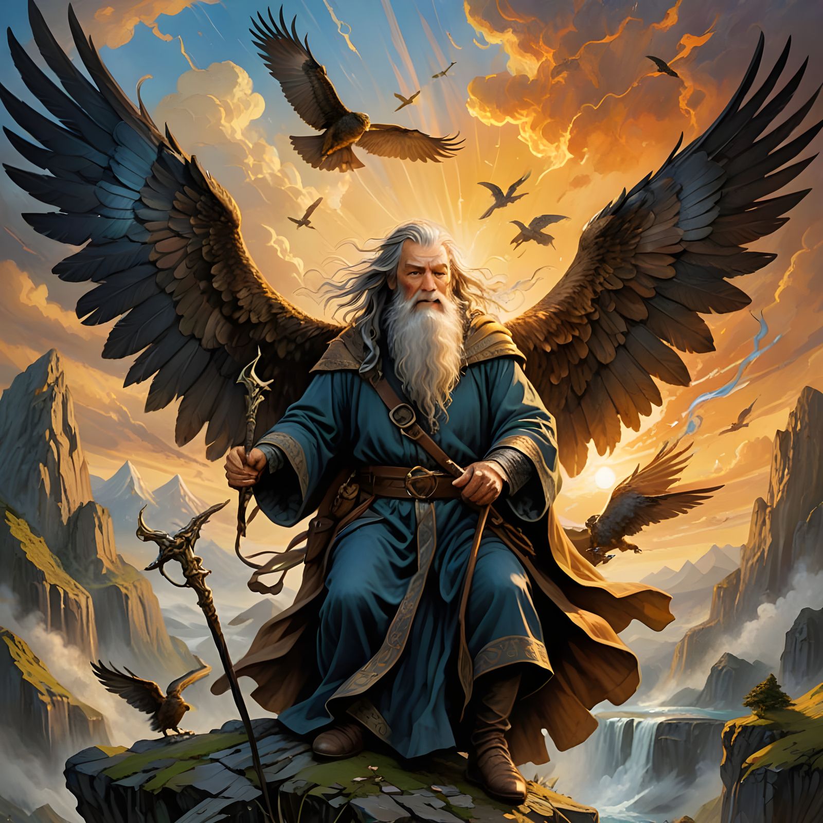 Gandalf Soars with Eagle Wings in Vibrant Colors