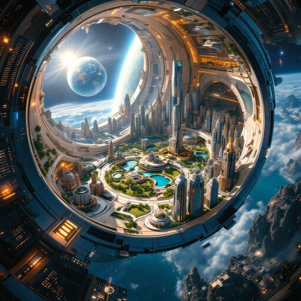 Utopian Space Habitat in a Rotating Cylinder