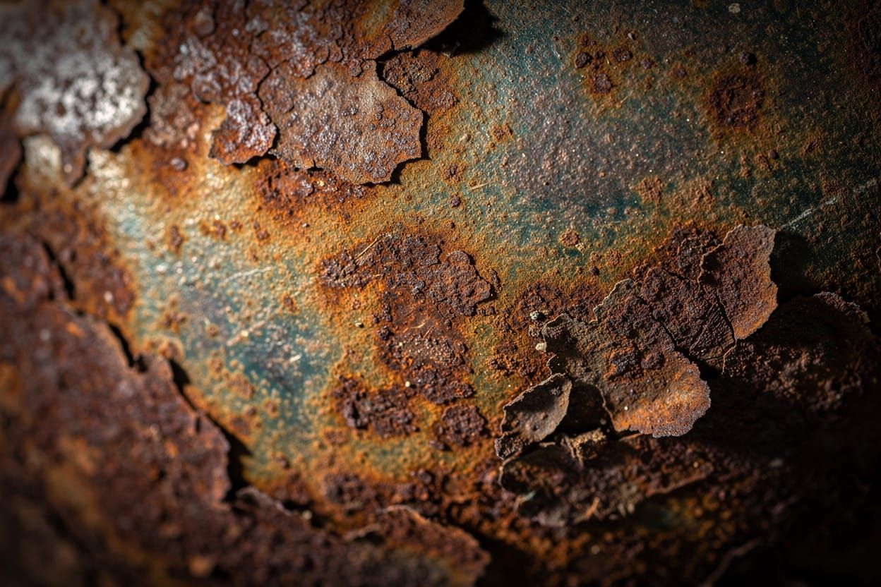 Close-Up Rusted Metal Texture with Patina