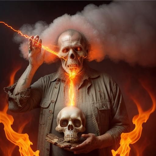 Raging Forest Man: Psychedelic Biopunk Photograph