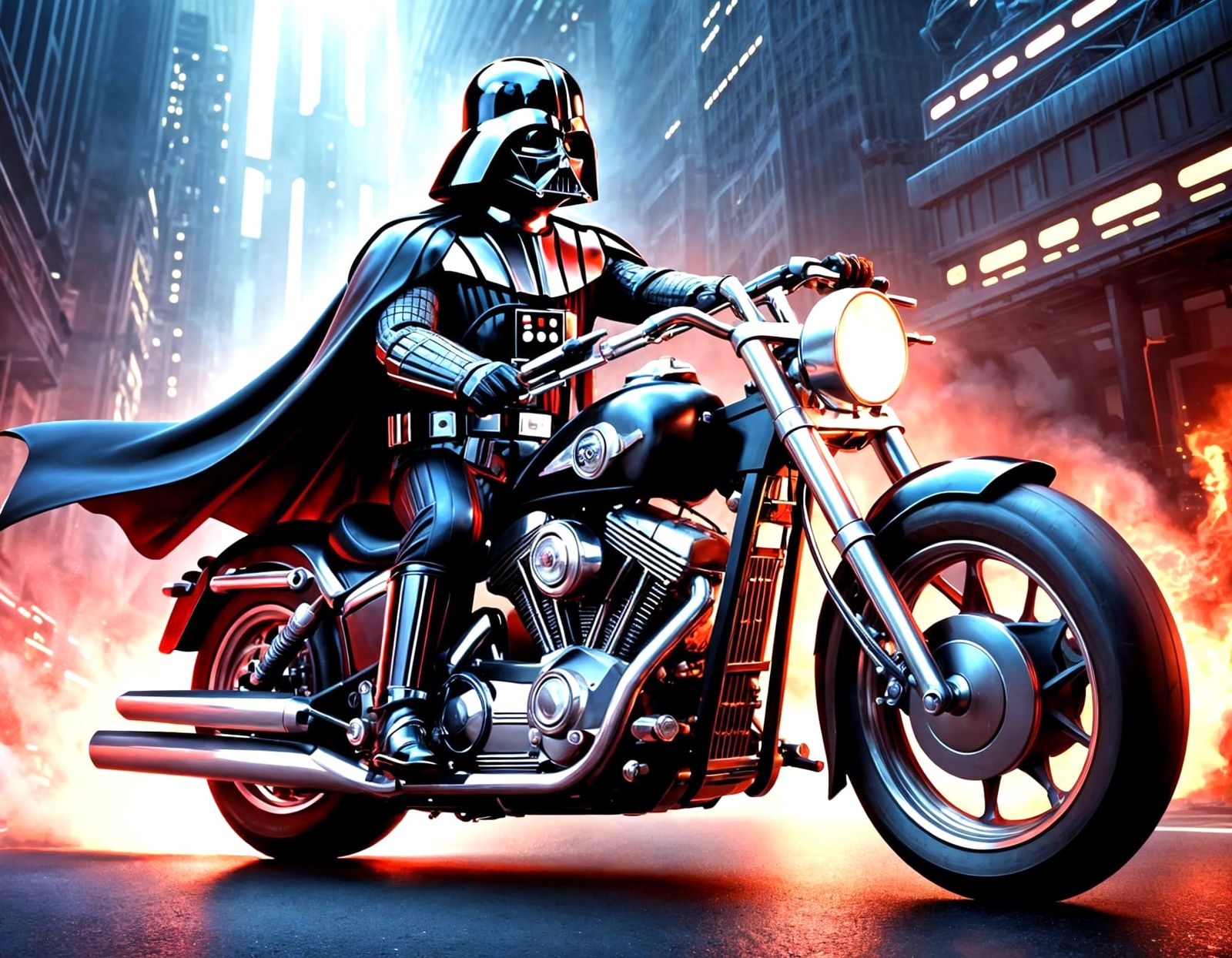 Vader Riding a Harley