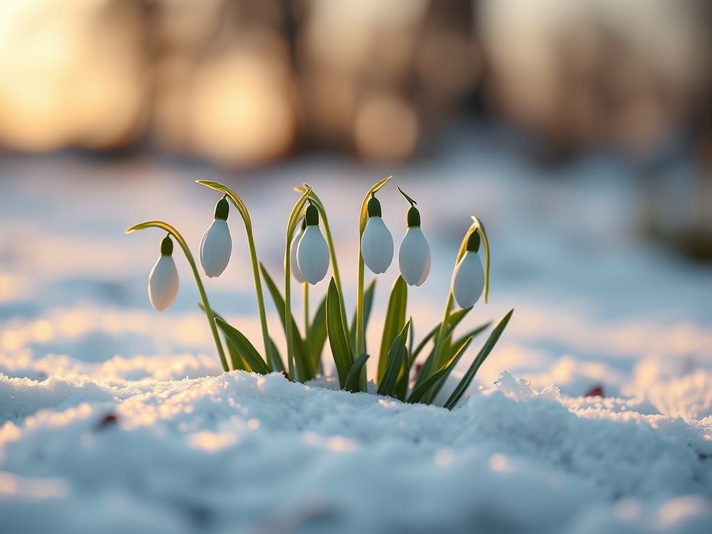 A group of snowdrops.