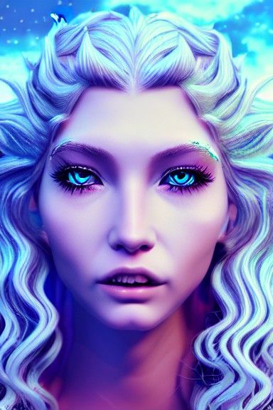 Detailed Siren with Blonde Hair, Fantasy Concept Art
