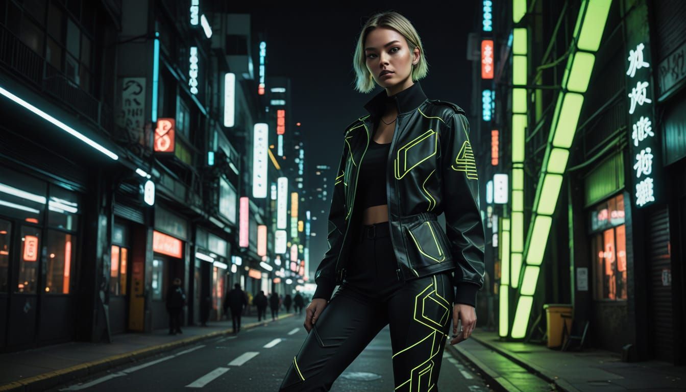 Woman in Frutiger Metro Vector Art Outfit