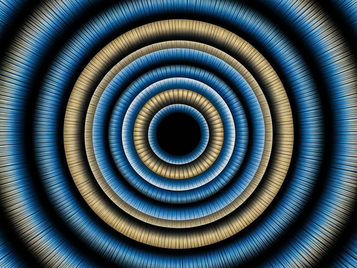 Surreal Circle Pattern in Vibrant Digital Art