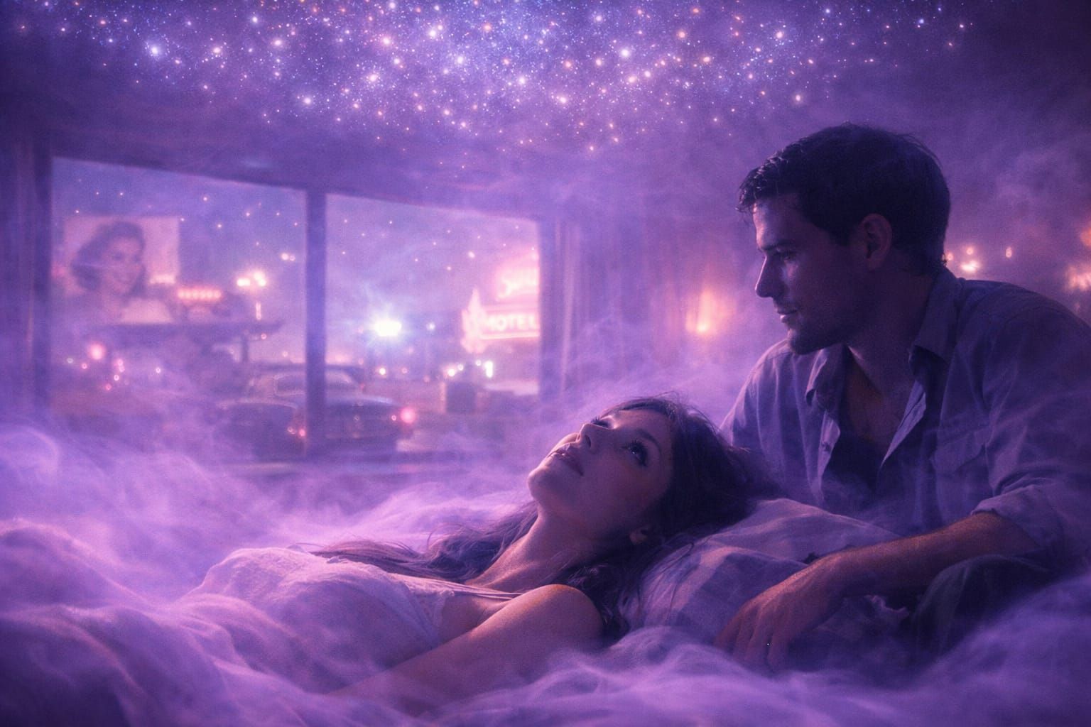 Dreamy Lavender Haze Embraces Intimate Figures