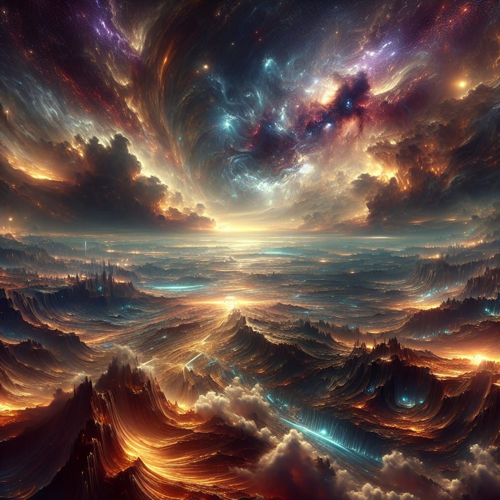 Otherworldly Vista in Hyperrealistic Style