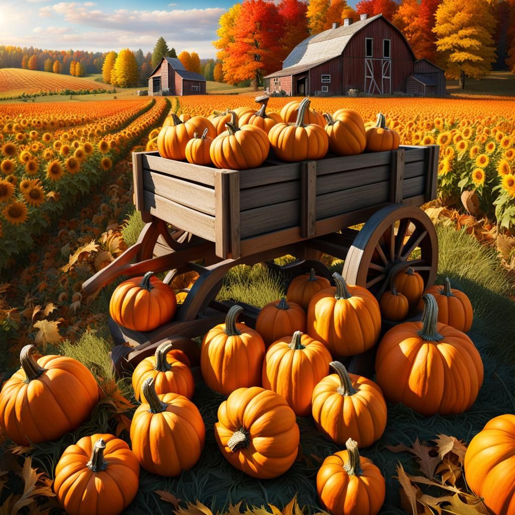 Autumn Harvest in Countryside