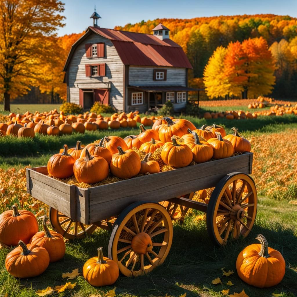 Autumn Harvest on a Picturesque Farm
