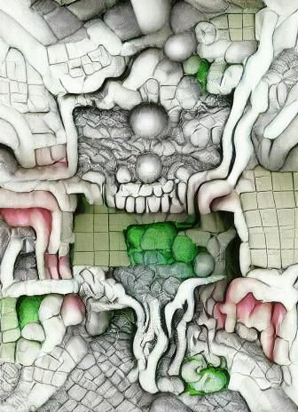 Psychedelic Fantasy RPG Dungeon Map with Ambient Occlusion