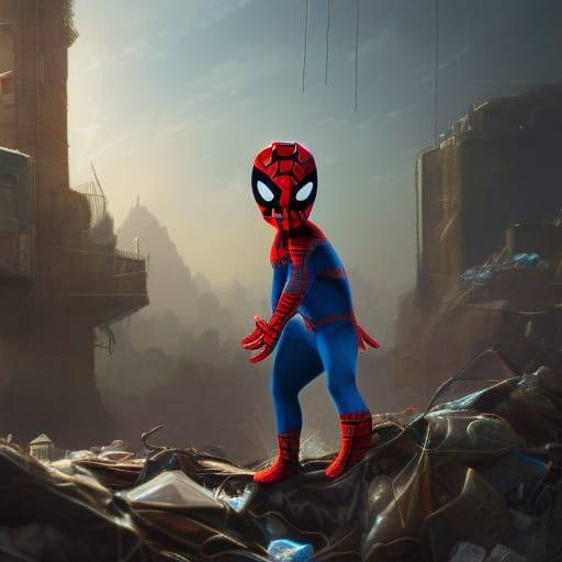 Spiderman Emerges: Detailed Matte Painting