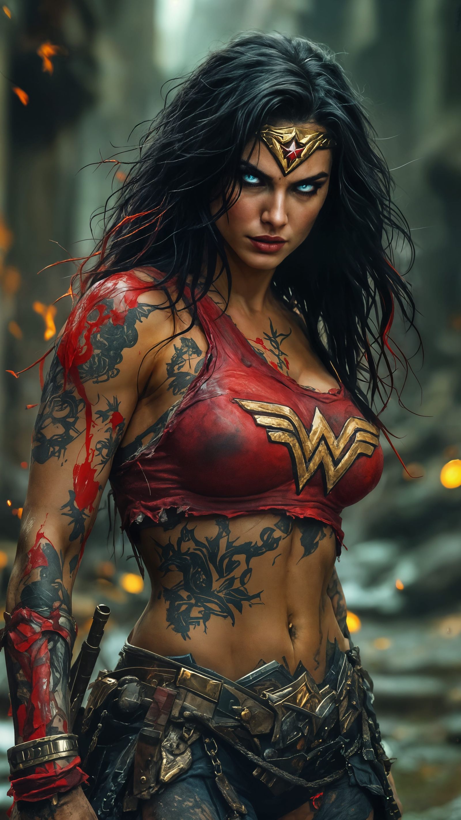 Corrupted Wonder Woman: Degenerate Digital Matte Painting