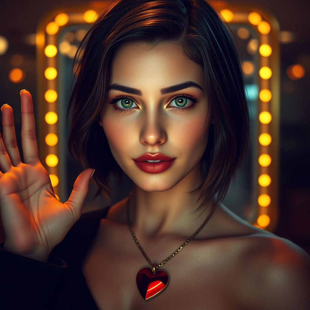 Emotional Portrait of a Young Woman in Art Deco Style