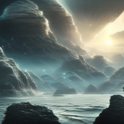 Sci-Fi Platform on a Rock Planet