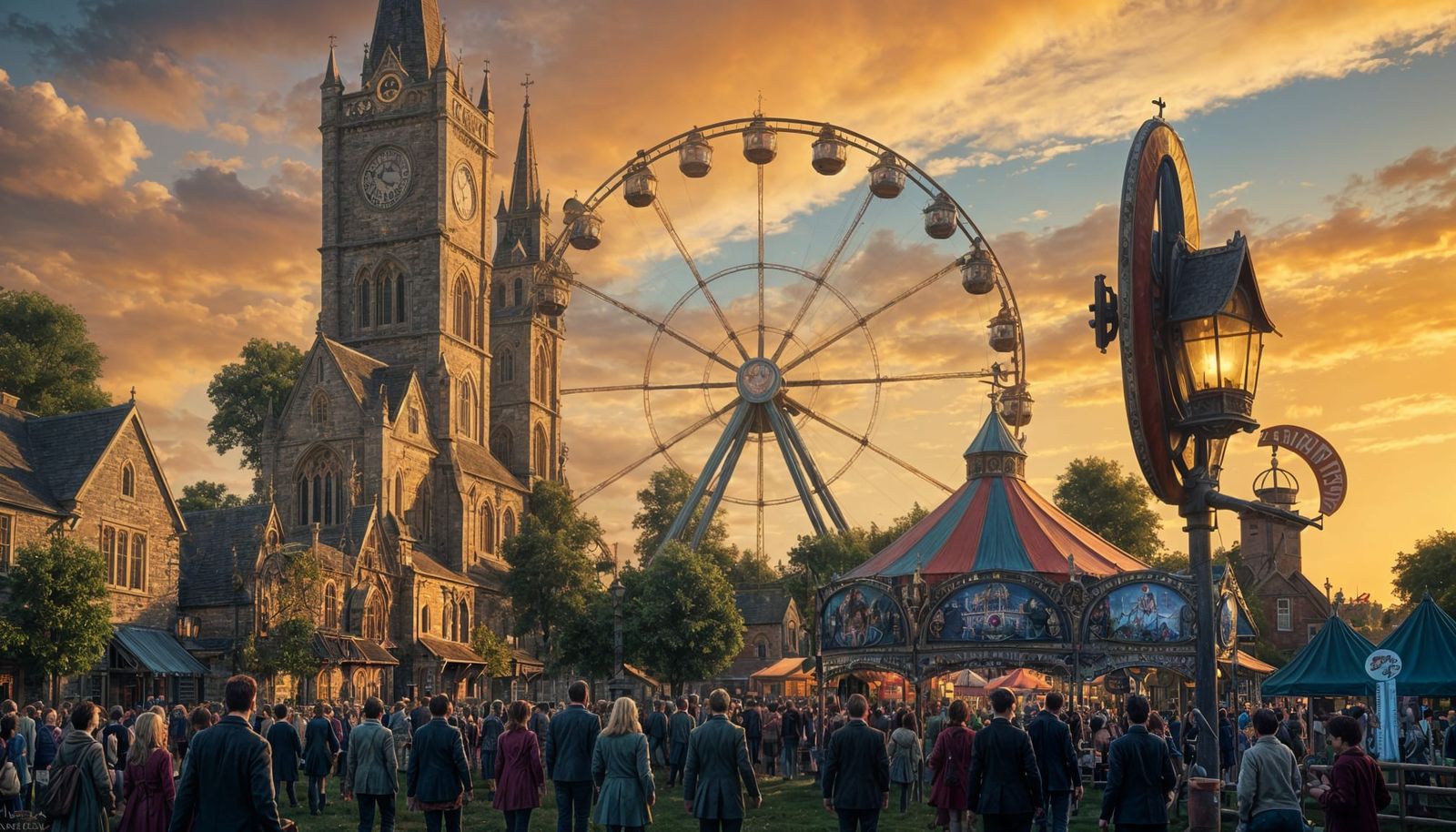 English Village Fairground: Detailed Matte Painting
