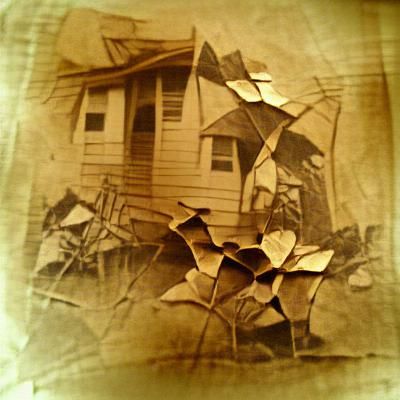 Vintage Sepia Photograph of a 1915 Home