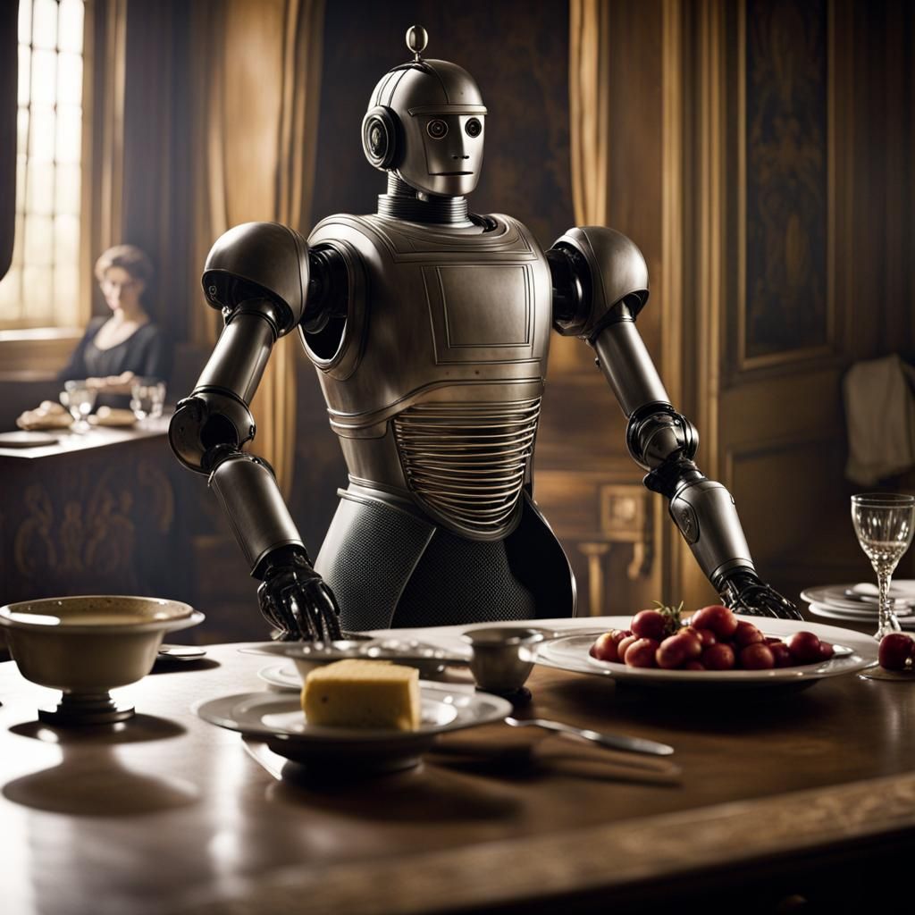 Edwardian Robot Servant in Formal Attire