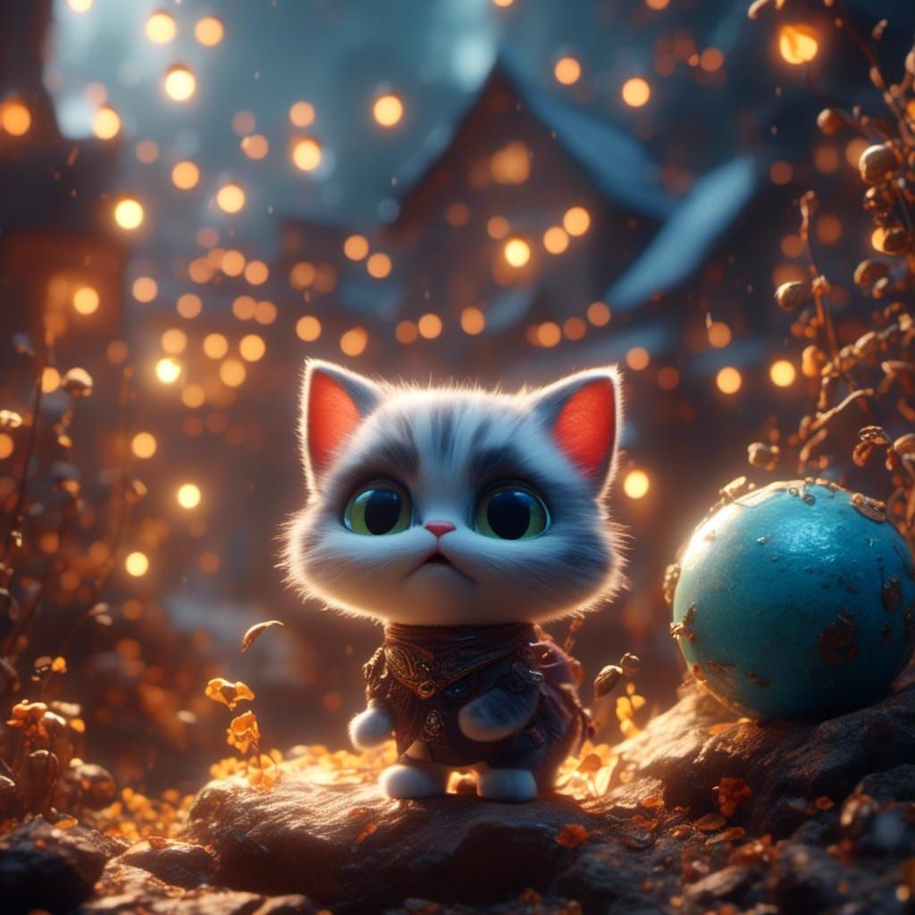 Cute Baby Cat Digital Art: Joy and Beauty