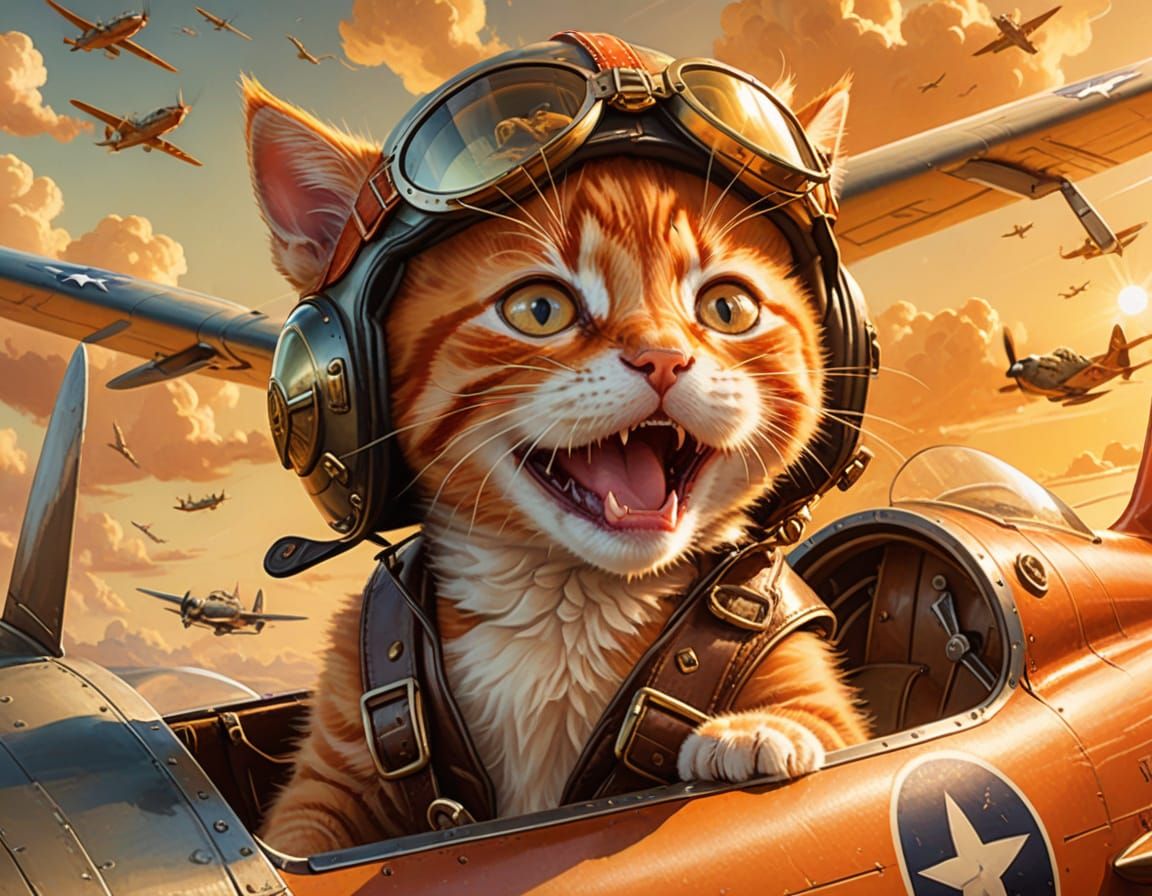 Kitten Ace in Propaganda Art Style