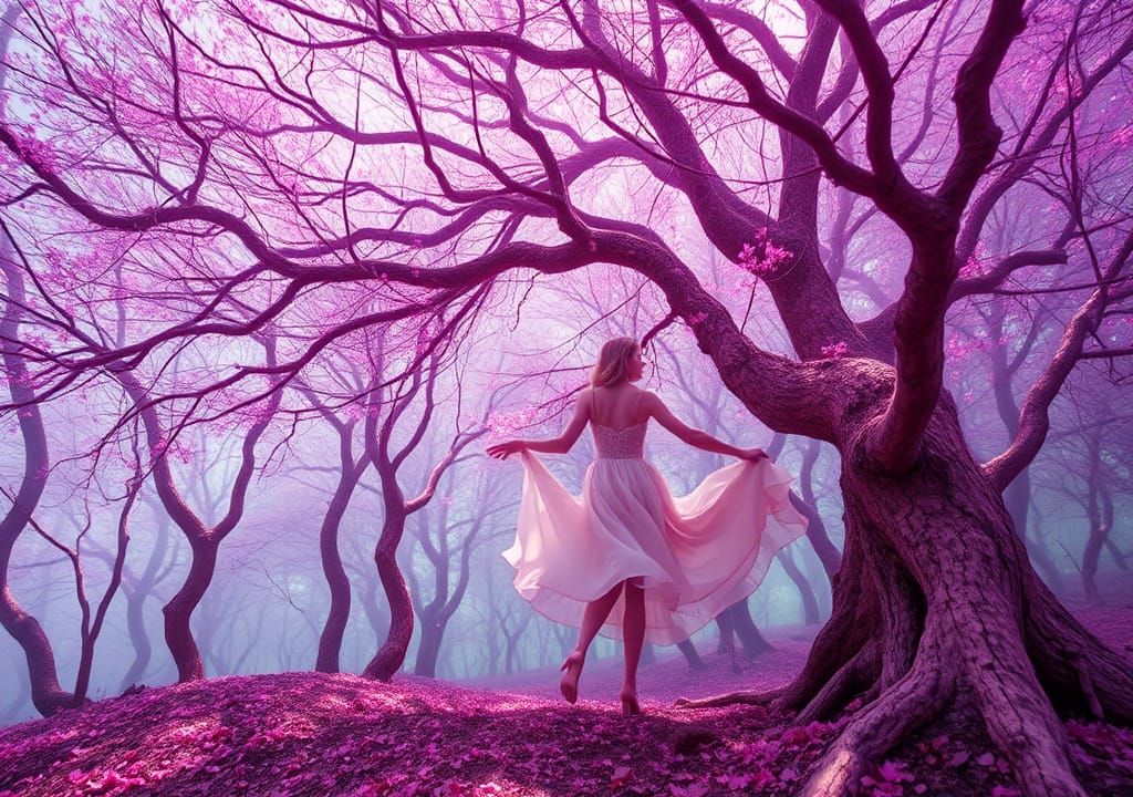 Dryadic Chromatic Dances in Surreal Synthbrain Forest