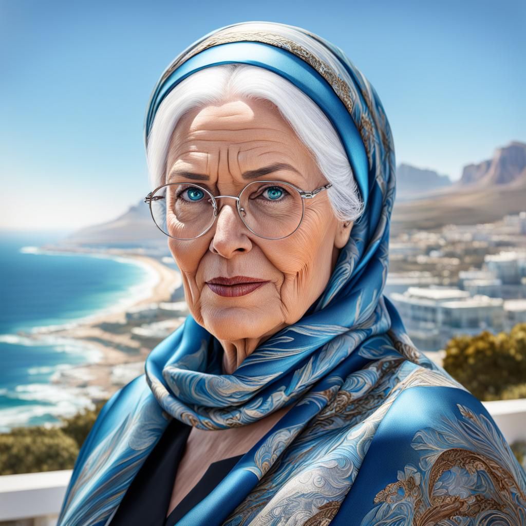Elegant Woman with Headscarf in Gordon's Bay
