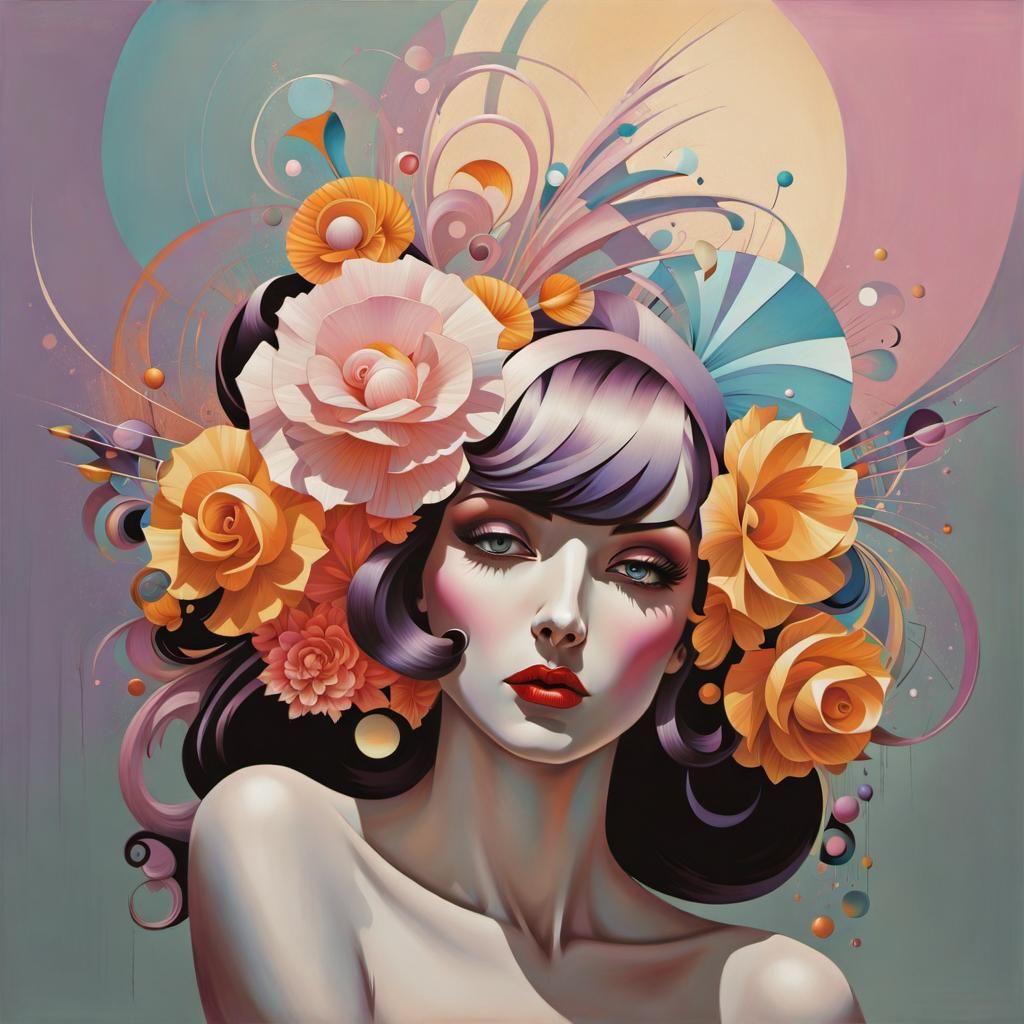 Art Deco Geometric Shapes in Pastel Colors