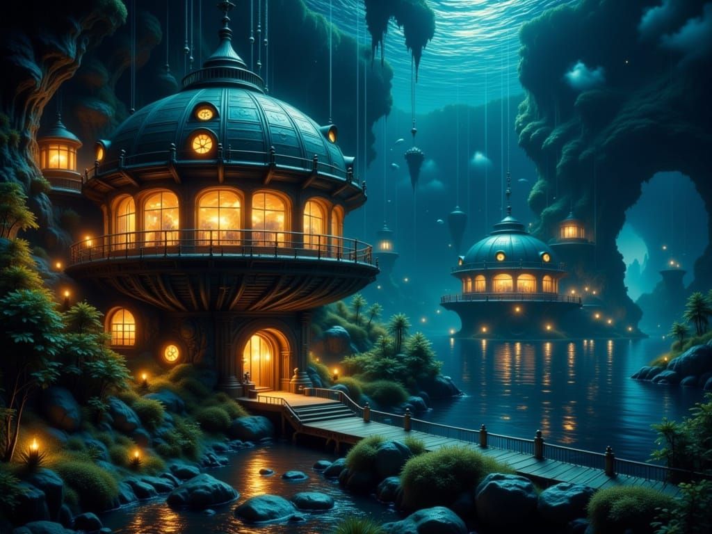 Deep-sea research station, built into a hydrothermal vent