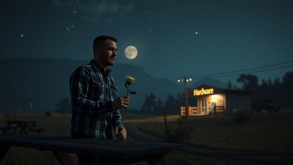 Man Contemplates Life's Mysteries Under Starry Night Sky