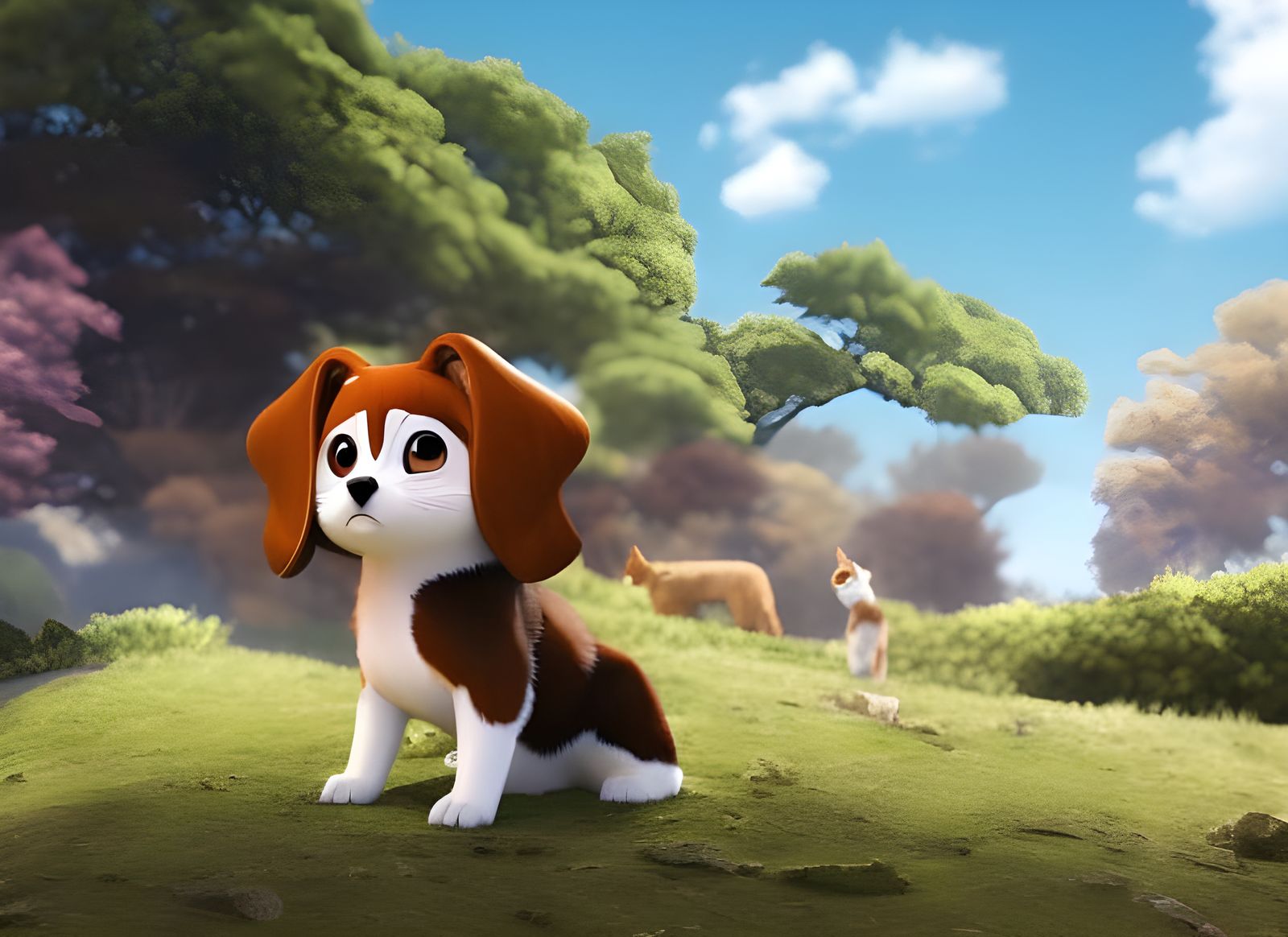 Anime Dogs Explore New World: Ghibli-Inspired Art