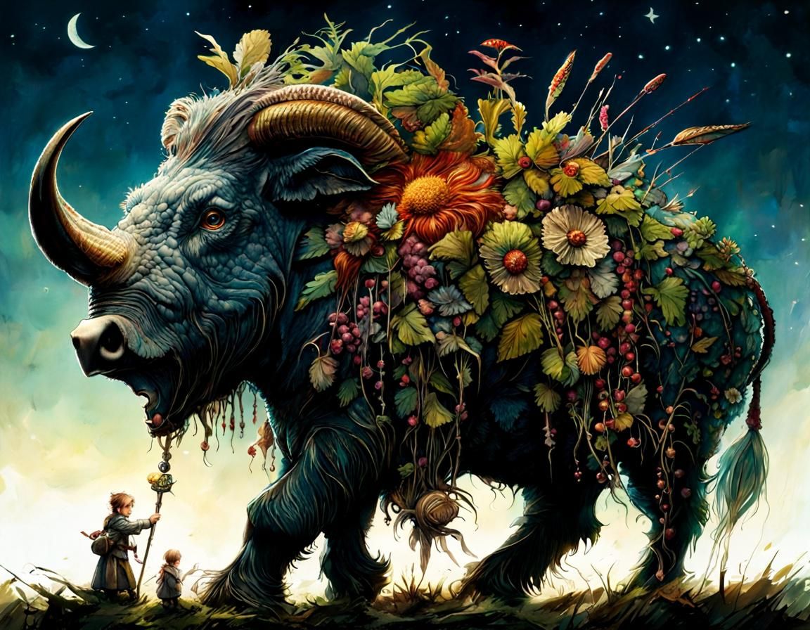 Enchanted Boy in Magical Snow Garden, Anime Style