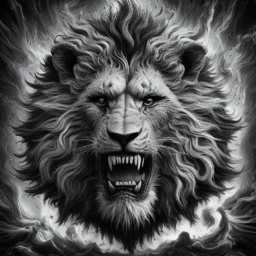 Angry lion