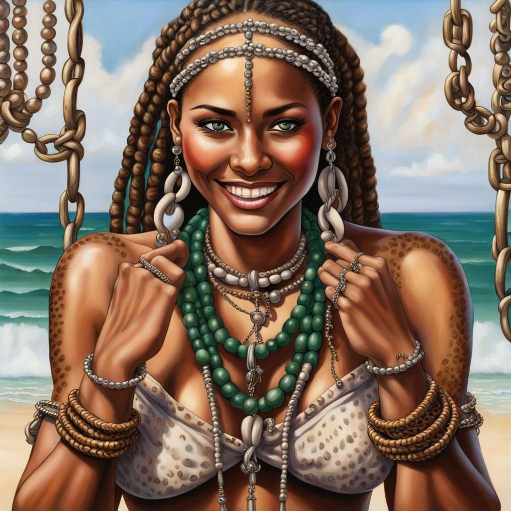 Breaking Free: A Tribal Woman's Digital Art Triumph