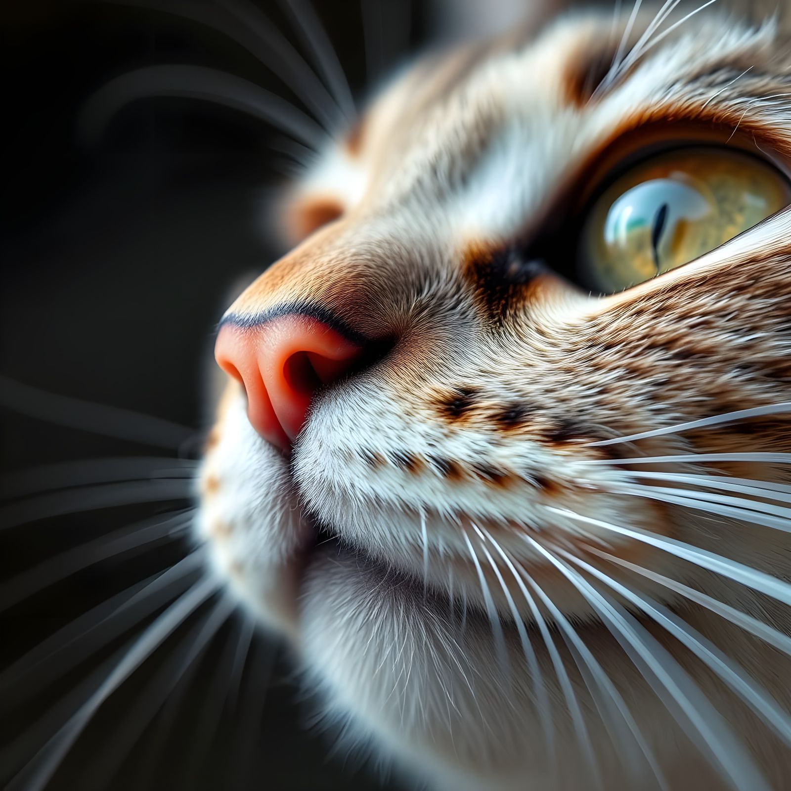 Ultra Close Up of a Cat's Nose Tip in 8K