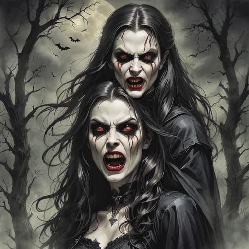 Ethereal Vampire in Dark Fantasy Portrait