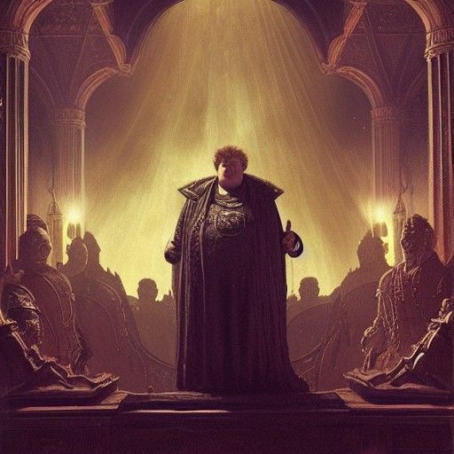 Imposing Baron Harkonnen Confronts Emperor Shaddam IV